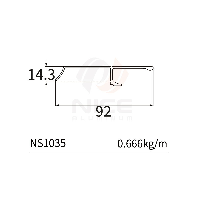 NICE NS1035 Perfil de 45 mm