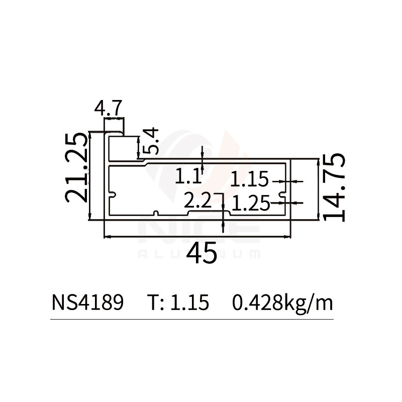 NICE NS4189 Perfil de 45 mm