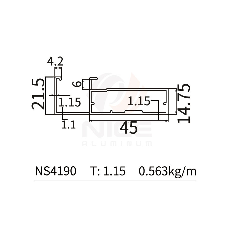 NICE NS4190 Perfil de 45 mm