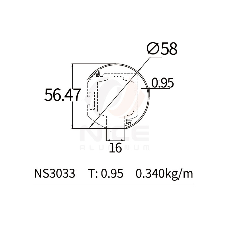 NICE NS3033 Sliding Door Track