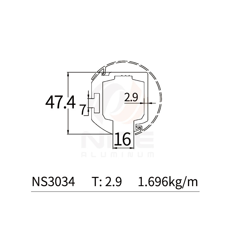 NICE NS3034 Sliding Door Track