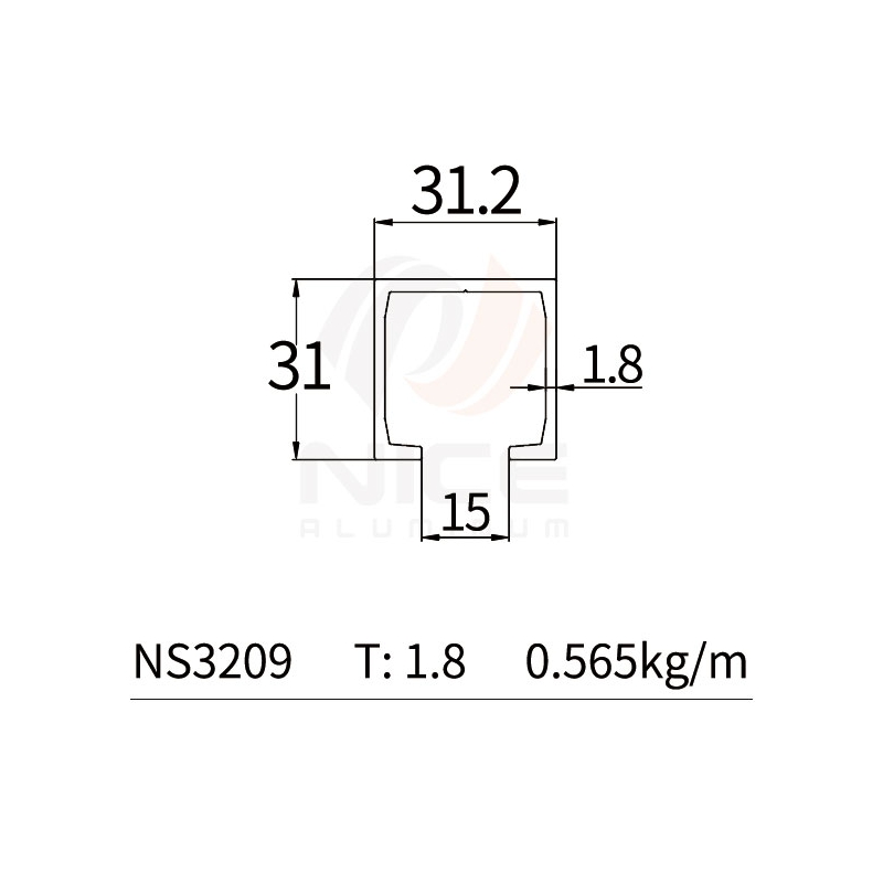 NICE NS3209 Sliding Door Track