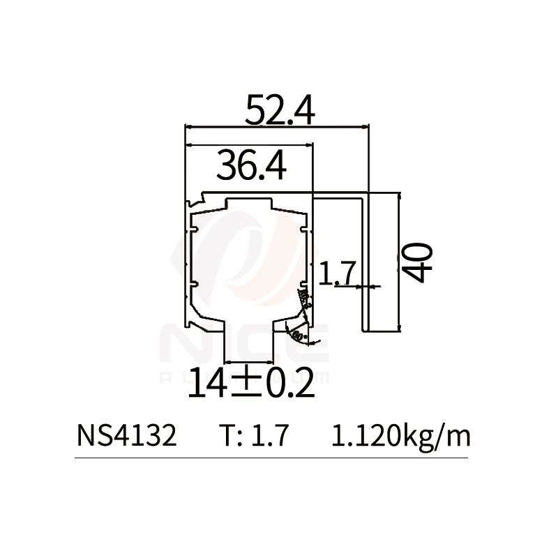 NICE NS4132 Sliding Door Track